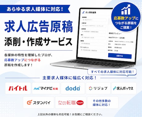 求人広告の原稿制作・添削で採用力をアップします イメージ1