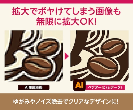 AI画像のベクター化・修正！印刷用データ作成します ＜AI特有の修正もプロの技術で丁寧に仕上げます＞ イメージ2