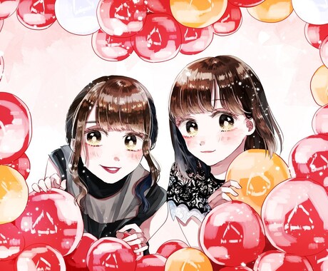 SNS用のアイコン描きます 夢絵、BLGLなんでも！可愛い絵柄で描きます イメージ1