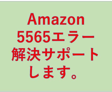 Amazon 5565エラーの解決をします 何度も5565エラーになってしまう人の駆け込み寺です。 イメージ1