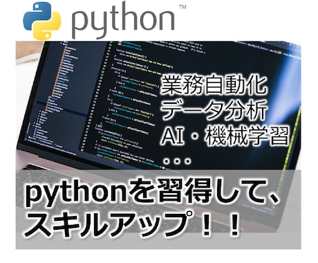 丁寧なサポートで、Pythonの習得お手伝いします コード作製も承ります！お気軽にご相談ください！ イメージ1