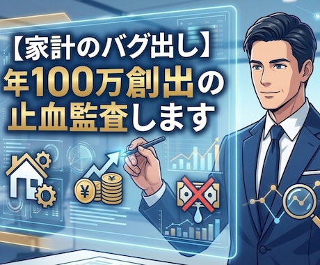 年100万創出の止血監査します ​現役ITプロが家計の「バグ」を特定し、システム改修します。 イメージ1