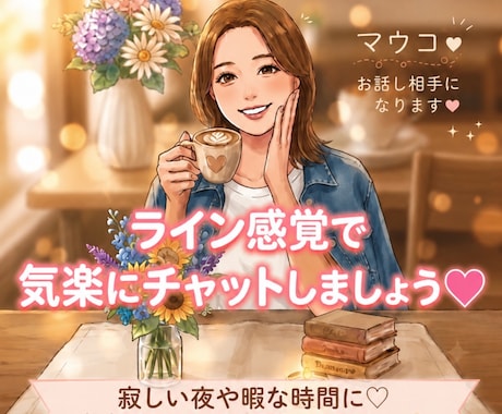気軽にチャットでお話しします 気を遣わずに話せるチャット相手です^_^ イメージ1