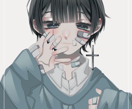 モノクロチックの少年少女描きます イメージ1