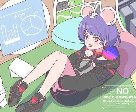 アイコン、ヘッダー、一枚絵を描きます アニメ調の可愛らしいアイコン、ヘッダーを描きます イメージ2