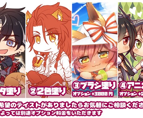 テイスト色々！かわいいSDイラスト描きます アイコン/グッズ/動画などに是非！ イメージ2