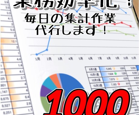 業務効率化！毎日、週次、月次の集計作業を代行します ★時間を買おう★集計作業を代行！継続依頼もお受けしております イメージ1