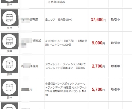 原神代行!好評100%完全手作業!6.6対応します アチーブ/宝箱/探索/全瞳/任務/育成/釣り武器/全素材收集 イメージ2