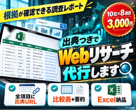 出典つきでWebリサーチ・情報収集を代行します イメージ1