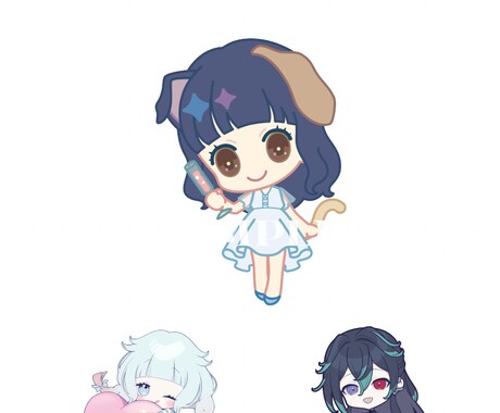 SDキャラ/デフォルメキャラ作成します グッズなどに適したキラキラした色合い・可愛いデフォルメキャラ イメージ2