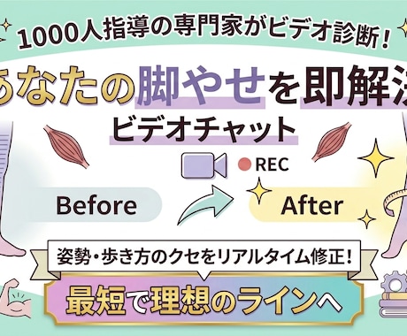 専門家がビデオ診断！あなたの脚やせを即解決します 姿勢・歩き方のクセをリアルタイム修正！最短で理想のラインへ イメージ1