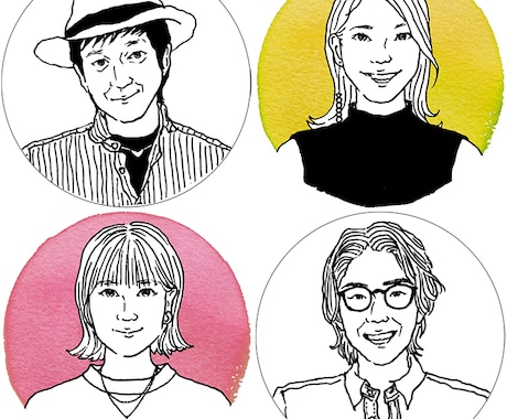 温かみのある線画イラストの似顔絵アイコンを描きます ライン、ツイッター、インスタグラムなどのSNSアイコンに イメージ2