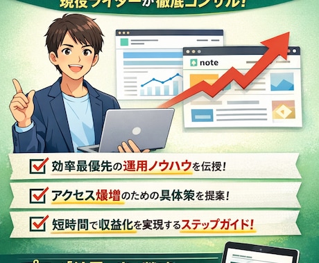 毎月30万PV安定の現役ライターがお助けします アクセスが増えない方に効率的な「独自運営メソッド」を伝授 イメージ1