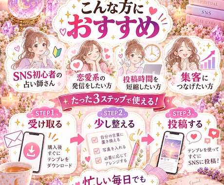 占い師向けSNS投稿テンプレ30日分届けます イメージ1