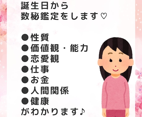 誕生日と数秘であなたの自分鑑定書をおつくりします 自分を知りたい！自己肯定感をあげたい方にオススメ♪ イメージ2