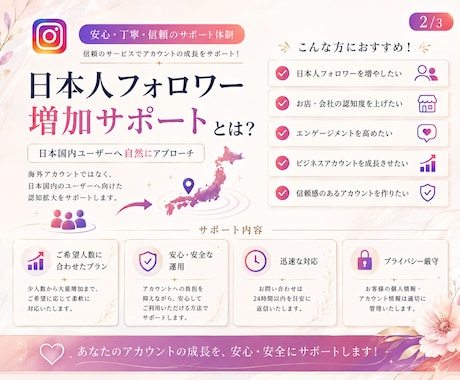インスタ日本人フォロワー増やします 最安値⭐️インスタの収益化をサポートいたします！ イメージ2