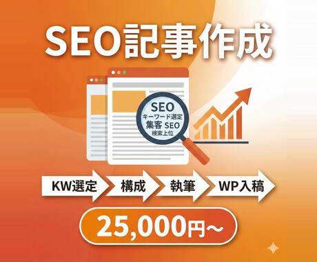 SEO記事をKW選定から執筆・入稿まで作成します Web制作のプロが集客できるSEO記事をワンストップで作成 イメージ1
