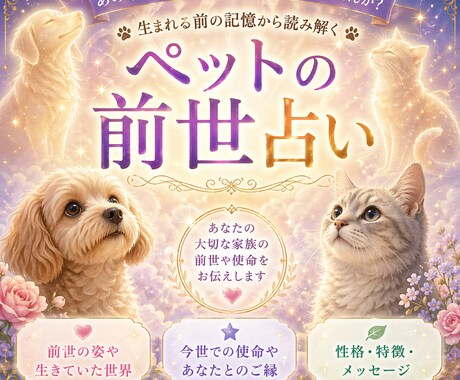 あなたのペットの前世、今そばにいる理由を伝えます あなたの近くにいる動物は、97%で前世が人間です。 イメージ1
