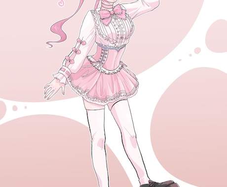 お手頃価格で簡単な立ち絵を描きます あなたのキャラクターを、簡単な背景で立ち絵にします！ イメージ1