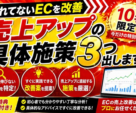 売れてないECを改善｜売上アップの具体施策出します 【残り１０名！】売上が伸びる改善点を具体提示します イメージ1