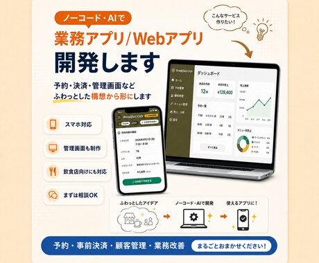 ノーコードで業務アプリを制作します イメージ1