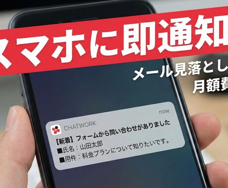 フォームの回答をChatworkに即時通知します 月額0円！メール見落とし解消＆Chatworkに即通知 イメージ1