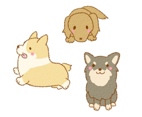 ペット、お好きな動物を「画用紙にクレヨン風」のゆるイラストにします！ イメージ1