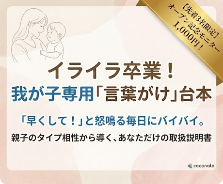 イライラ卒業！自発的に動く声かけシート作ります 一人の人間として向き合う、あなたと子供のための取扱説明書 イメージ1