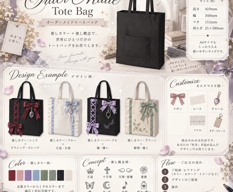 オーダーメイドのトートバッグを作成します あなただけのオリジナルトートバッグで推し活を楽しもう！ イメージ2