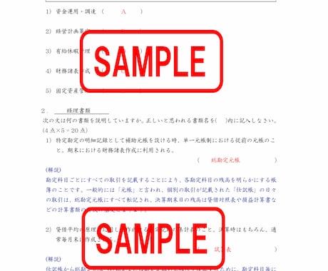 採用・研修に役立つ試験問題(法人用)をお届けします 実務に即した独創的な経理畑の試験問題と解説です。 イメージ1