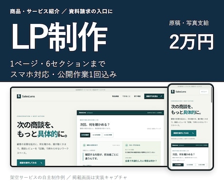 商品紹介・資料請求のLPをデザイン制作します イメージ1