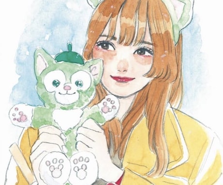 プレゼントに最適な似顔絵描きます 優しくて鮮やかな水彩の似顔絵を イメージ2