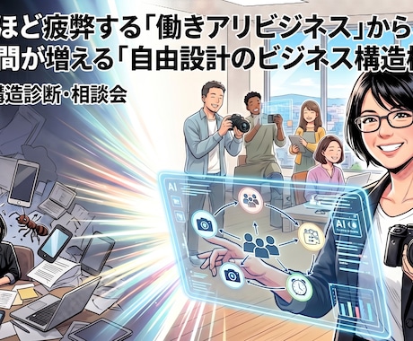 40代から人生再設計。ビジネス構造を完全診断します 「働きアリ」を卒業。AIと独自の仕組みで、ビジネスを再設計。 イメージ1
