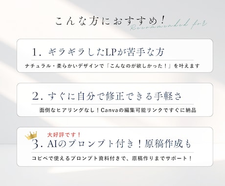 CanvaのLPテンプレートを販売します LP原稿作成をサクッと作る！ChatGPT活用資料付き イメージ2