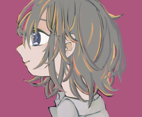 厚塗りでシックなイラストアイコンを制作します おしゃれなエモいアイコンでSNSを彩りたい方に イメージ1