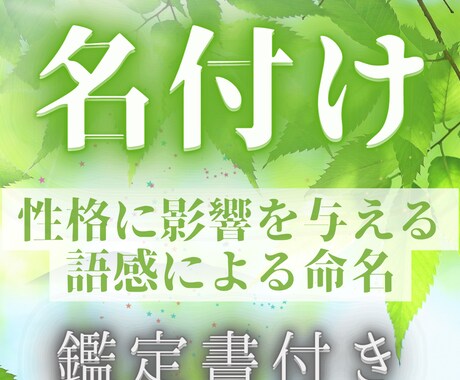 性格に影響する"語感"を意識した名前を付けます 赤ちゃんの名付け、芸名・ペンネーム・源氏名決め、改名に最適★ イメージ1