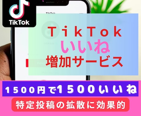TikTok いいね を低価格に自然に増加します 低価格♥1500円で1500いいね♥5千円で5000いいね♥ イメージ1