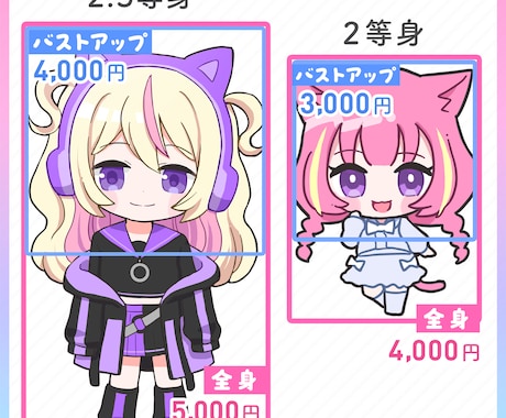 SD、ミニキャラ、ちびキャライラスト作成します ２〜２.５等身のSDキャライラスト作成します イメージ2