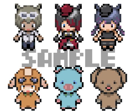 ドット絵のアイコン描きます 自機やオリキャラをドット絵化してSNSのアイコンなどに イメージ2