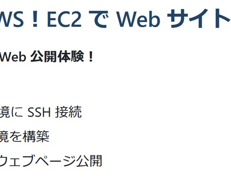 はじめてのAWS！EC2でWebサイト構築教えます 初心者向けあんしんマンツーマン AWS EC2 実践講座 イメージ1