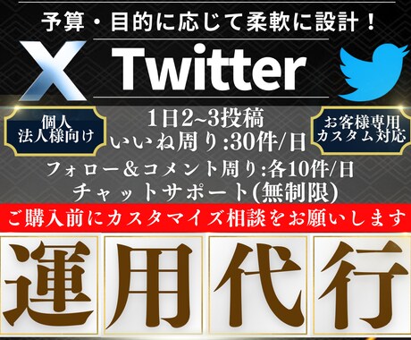 1ヶ月 専属のプロがTwitter運用代行致します 35万フォロワーが戦略的かつ効率良くTwitterを運用代行 イメージ1