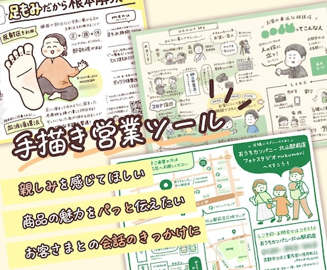 自己紹介・お仕事内容を親しみやすく描きます 手描きで差別化！親しみやすさアップ！パッと伝わる営業ツール イメージ1