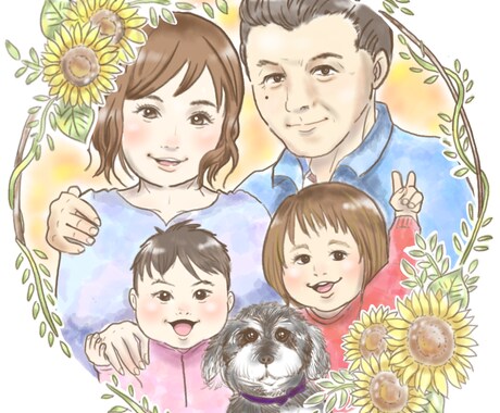 お二人4000円～ほんわか優しい似顔絵お描きます 優しさ溢れるプレゼントやSNSのアイコンにオススメ イメージ1