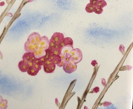 新しい年を迎えるにあたり正月飾りをつくります 正月飾り④梅の花　あまり華やかではないのに清楚でかわいい花 イメージ2