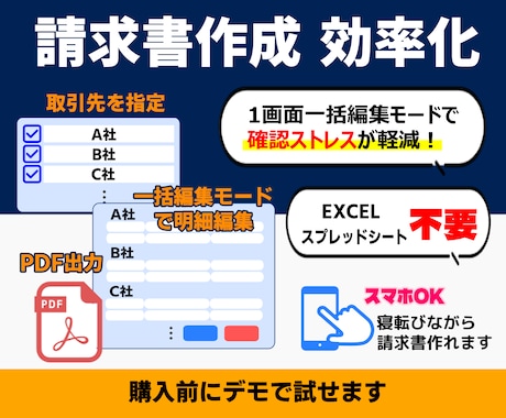 請求書作成をURL1つで自動化・発行します イメージ1