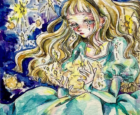 水彩絵の具でふんわり可愛いイラスト描きます 透明水彩ならではの柔らかい雰囲気を演出します！ イメージ2