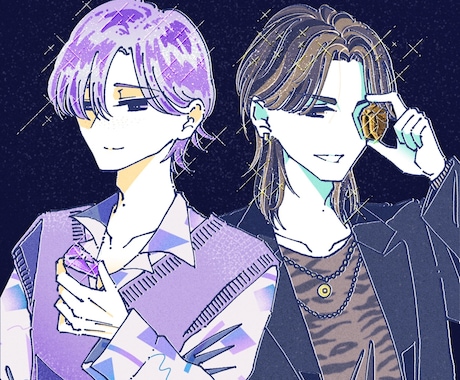 ハッキリ色彩のキャラクターイラスト描きます イメージ1
