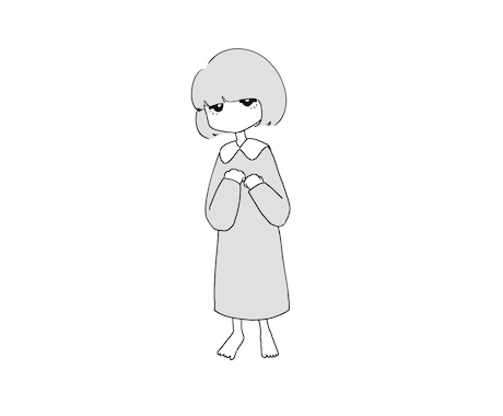 モノクロキュートな女の子描きます 可愛くてシックな女の子をお求めですか? イメージ1