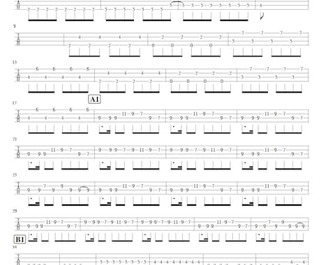 邦ロック・ボカロ等のベースTab譜を作成します この曲弾きたいけどtab譜が無い！という方へ イメージ2