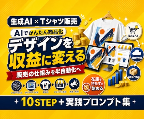 Tシャツ販売で"収益化"を教えます 企画・デザイン・出品・改善まで10STEPで解説 イメージ1